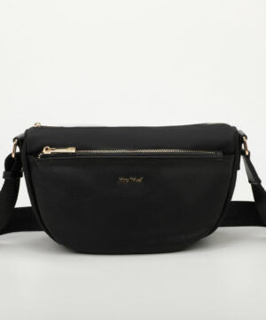 MIMÌ MUÀ Firenze M8-Y200955 Tracolla in nylon nero dettaglio similpelle