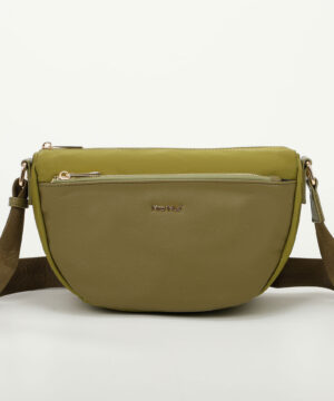 MIMÌ MUÀ Firenze M8-Y200955 Tracolla in nylon verde dettaglio similpelle