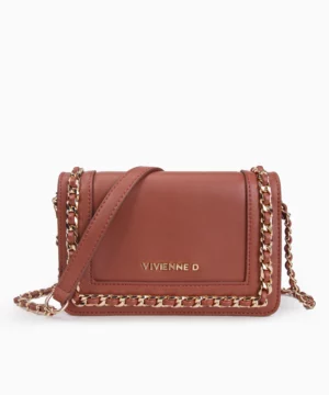 VIVIENNE D V090 Borsa a tracolla piccola cuoio con catena