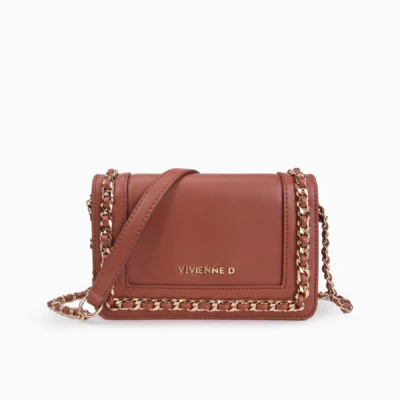 VIVIENNE D V090 Borsa a tracolla piccola cuoio con catena