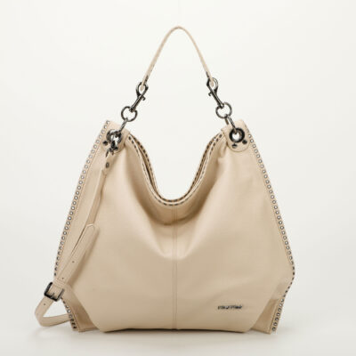 MIMÌ MUÀ Firenze M8-H200979 Borsa a spalla panna con anelli