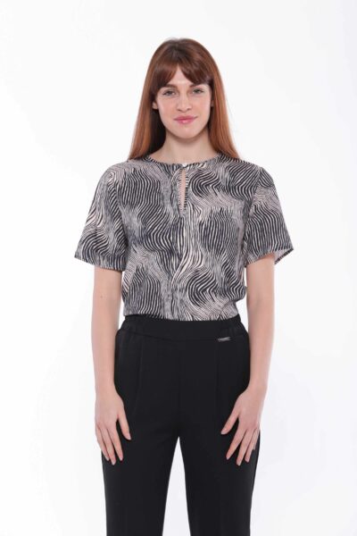 MIMÌ MUÀ Firenze MRAL-1747 Blusa maniche corte fantasia zebra