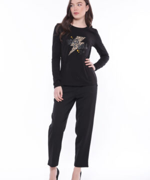 MIMÌ MUÀ Firenze MRAL-2718 Pantalone sigaretta nero