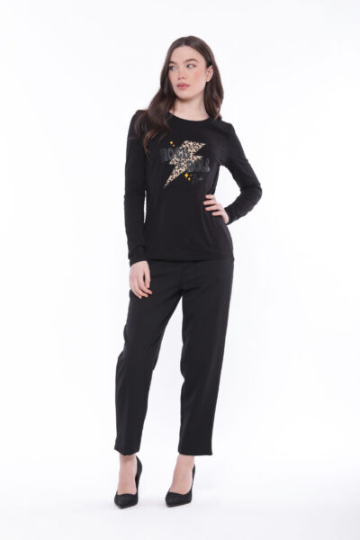 MIMÌ MUÀ Firenze MRAL-2718 Pantalone sigaretta nero