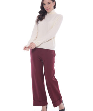 MIMÌ MUÀ Firenze MRAL-2719 Pantalone bordeaux con risvolto