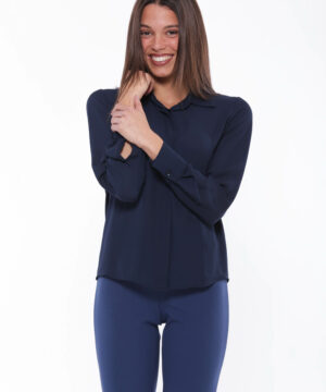 MIMÌ MUÀ Firenze MSAL-1737 Camicia blu in georgette