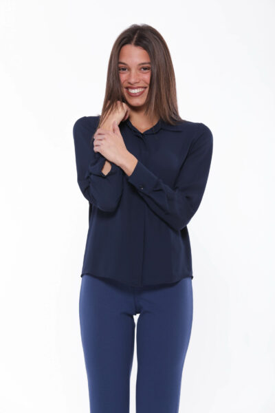 MIMÌ MUÀ Firenze MSAL-1737 Camicia blu in georgette