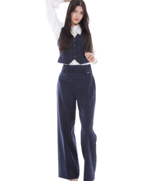 MIMÌ MUÀ Firenze MSAL-2693 Pantalone palazzo gessato blu