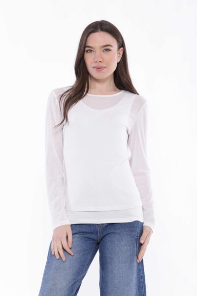 MIMÌ MUÀ Firenze SFAL-1700 T-shirt basic panna