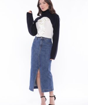 MIMÌ MUÀ Firenze ZDAL-5264 Gonna longuette di jeans blu