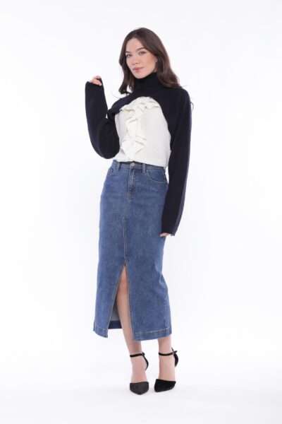MIMÌ MUÀ Firenze ZDAL-5264 Gonna longuette di jeans blu