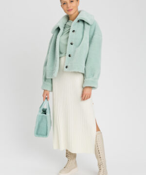 TWINSET 242LI2LAA Giacca reversibile verde con faux fur
