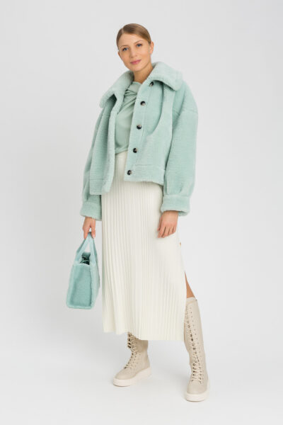 TWINSET 242LI2LAA Giacca reversibile verde con faux fur