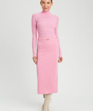 TWINSET 242LI3EAA Maglia fitted rosa a collo alto