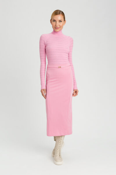 TWINSET 242LI3EAA Maglia fitted rosa a collo alto