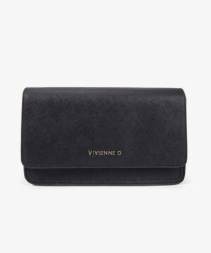 VIVIENNE D V086 Borsa a tracolla saffiano nero