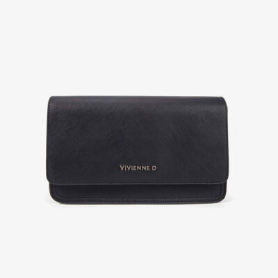 VIVIENNE D V086 Borsa a tracolla saffiano nero