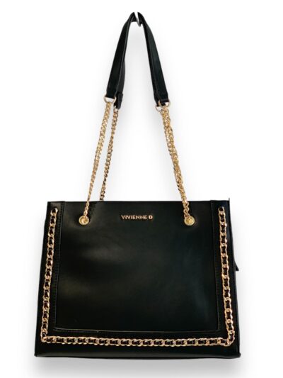 VIVIENNE D V088 Borsa a spalla nero con catena