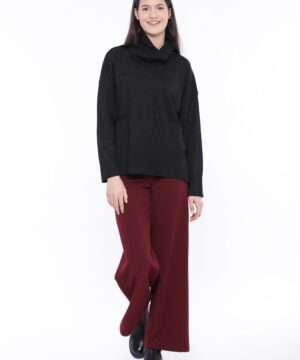 MIMÌ MUÀ Firenze MSAL-2698 Pantalone palazzo crêpe bordeaux