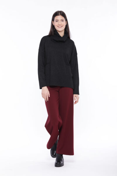 MIMÌ MUÀ Firenze MSAL-2698 Pantalone palazzo crêpe bordeaux
