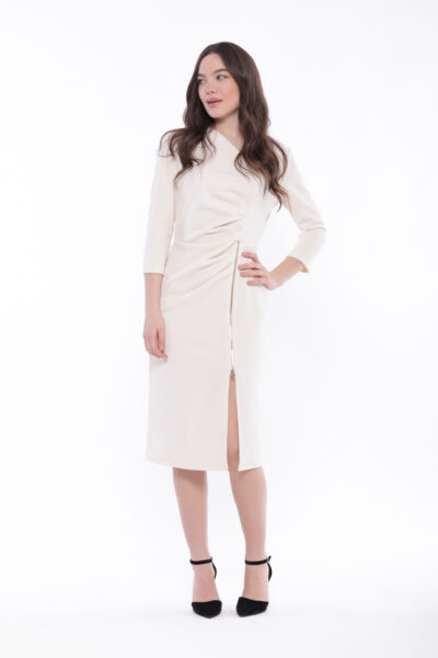 MIMÌ MUÀ Firenze MSAL-4383 Abito longuette in crepe panna