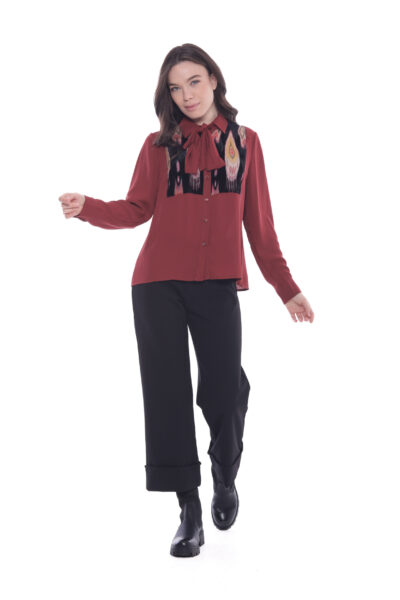 MIMÌ MUÀ Firenze MSAL-2697 Pantalone in crêpe nero con risvolto