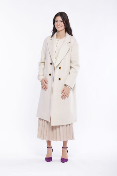 MIMÌ MUÀ Firenze NDAL-6508 Cappotto lungo panna