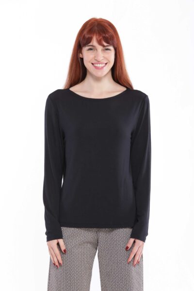 MIMÌ MUÀ Firenze SFAL-1699 T-shirt basic in jersey nero