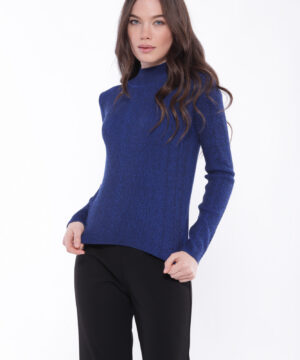 MIMÌ MUÀ Firenze AFAL-3631 Maglia lupetto melangiata blu