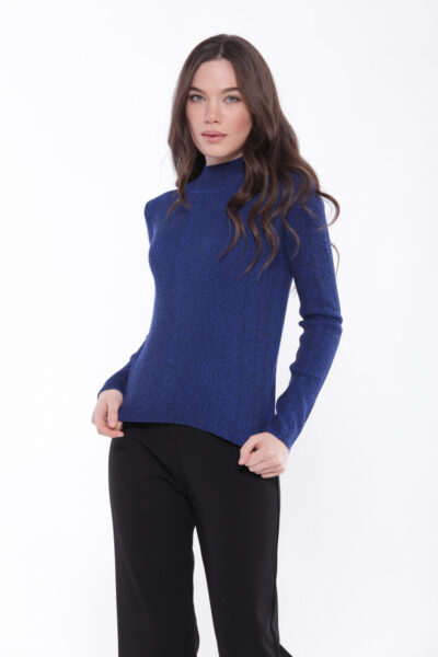 MIMÌ MUÀ Firenze AFAL-3631 Maglia lupetto melangiata blu