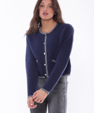 MIMÌ MUÀ Firenze AFAL-3647 Giacca in maglia blu grigio