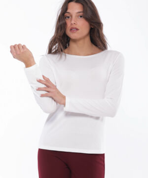 MIMÌ MUÀ Firenze SFAL-1699 T-shirt basic in jersey panna