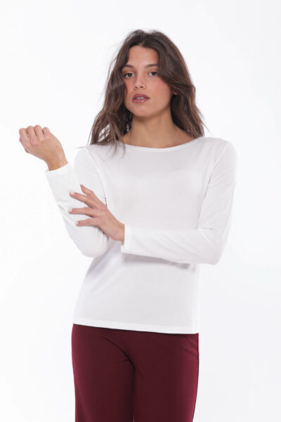 MIMÌ MUÀ Firenze SFAL-1699 T-shirt basic in jersey panna