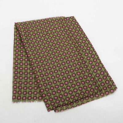 MIMÌ MUÀ Firenze STAL-9014 Foulard verde fantasia geometrica