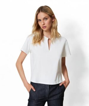 TWINSET 242LI2ZCC T-shirt bianco con morsetto cuore