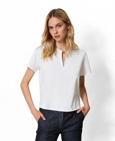 TWINSET 242LI2ZCC T-shirt bianco con morsetto cuore