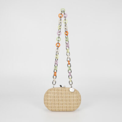 MIMÌ MUÀ Firenze M8-M201087 Borsa clutch beige con catena