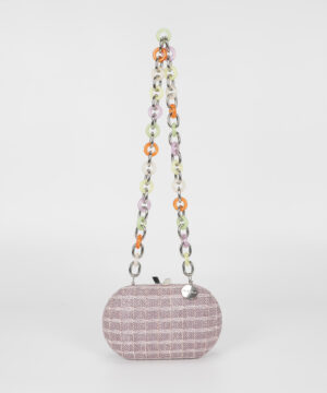 MIMÌ MUÀ Firenze M8-M201087 Borsa clutch lilla con catena