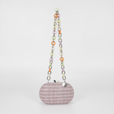 MIMÌ MUÀ Firenze M8-M201087 Borsa clutch lilla con catena