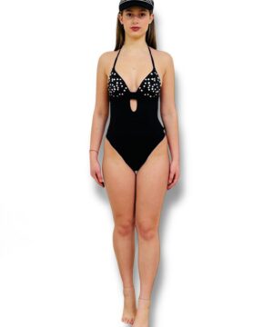 LIU JO VA5112J6447 Costume intero nero con perle
