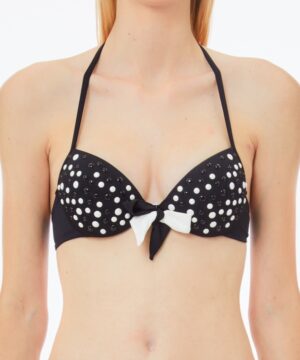 LIU JO VA5185J6447 Push up da bagno nero con perle