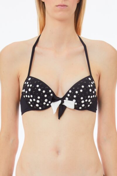 LIU JO VA5185J6447 Push up da bagno nero con perle
