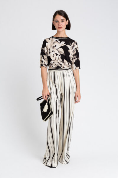 TWINSET 251LB2CBB Pantalone ampio a righe