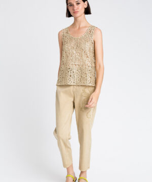 TWINSET 251LB2PAA Top dorato crochet lamé