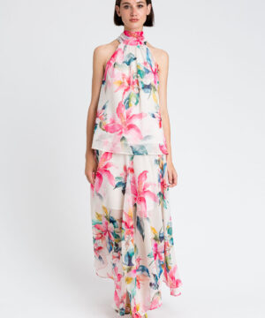 TWINSET 251LB2ZFF Gonna lunga in georgette stampa a fiori