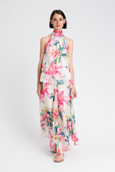 TWINSET 251LB2ZFF Gonna lunga in georgette stampa a fiori