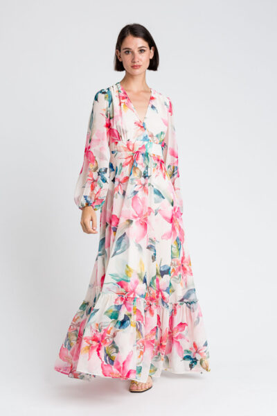 TWINSET 251LB2ZHH Abito lungo in georgette stampa a fiori