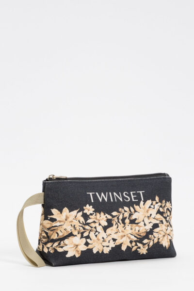 TWINSET 251LB7ABB Pochette in canvas stampa fiori