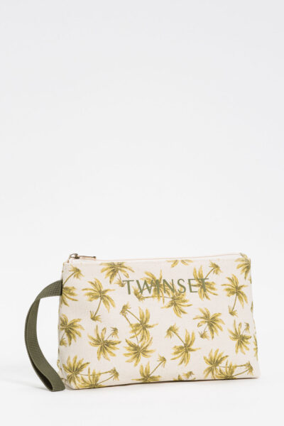 TWINSET 251LB7ABB Pochette in canvas stampa palme