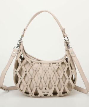 MIMÌ MUÀ Firenze M8-H201178 Borsa hobo beige effetto rete